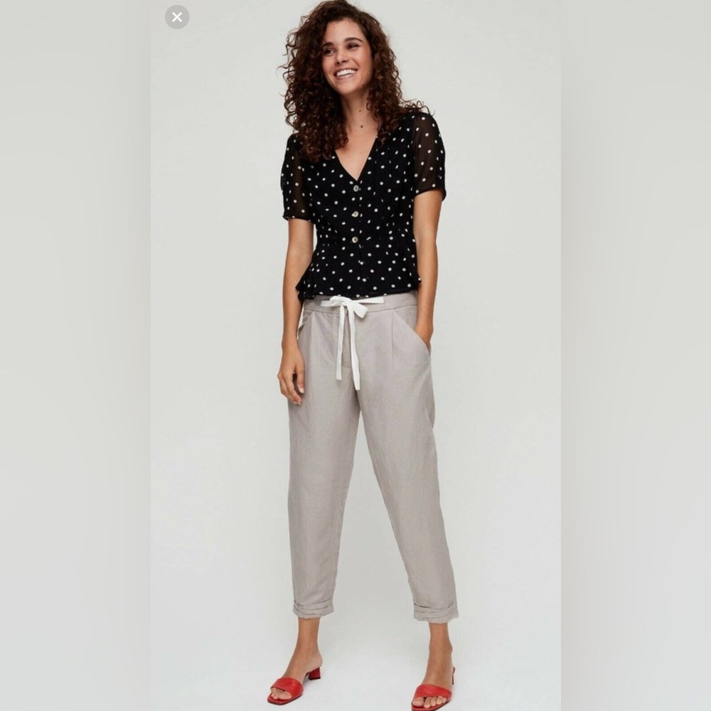 NWT Wilfred Cream Cropped Linen Trousers